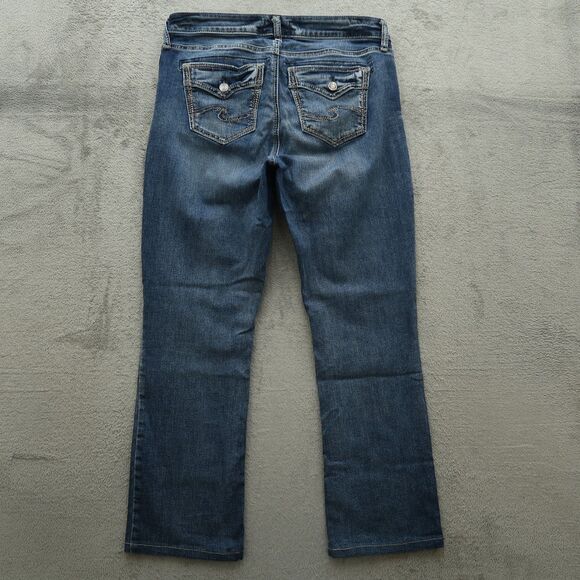 Silver Jeans Women's Size 30 Blue Mid-Rise Elyse Slim Boot Denim 29" inseam - Picture 1 of 16